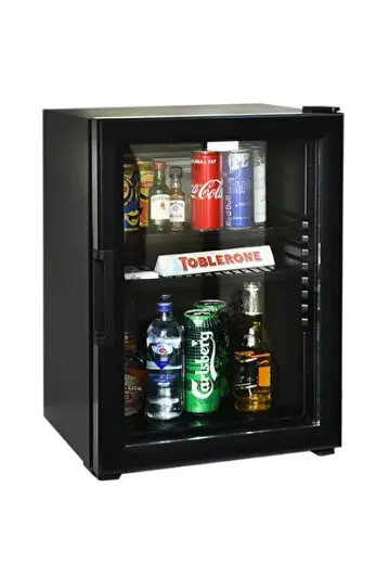 45 Litre Cam Kapılı All Black Edition Minibar Mini Buzdolabı Otel Tipi Ev-ofis Için Uygun