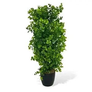 Nettenevime Yapay Çiçek Siyah Saksıda Yeşil Şimşir Ağacı 50cm