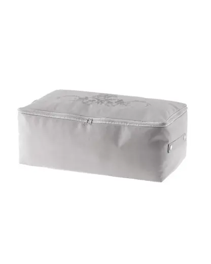 Çiçek Desen Baskılı Hurç - Gri - 52x28x21 cm