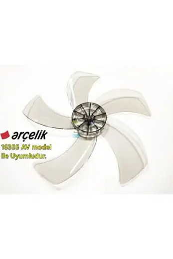 Arçelik 16355 AV Modele Uyumlu Vantilatör Pervanesi 16inç 5 Kanat 38Cm Füme Renk PLS