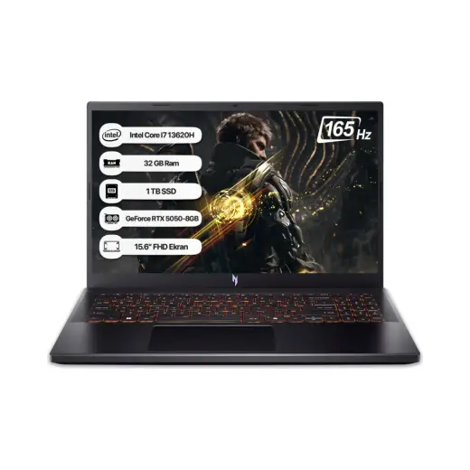 Acer Nitro V15 NH.QZ7EY.005 Intel Core I7-13620H 32 GB 1 tb RTX5050 15.6'' Fhd 165Hz