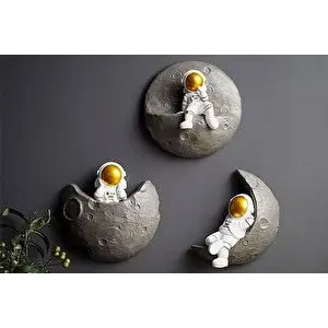 Vivense Astronot Ve Ay Üçlü Set, Gold