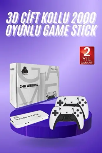 3D 4K HD 2.4G Game Stick 4K Ultra Hd Oyun Konsolu Çift Kollu -