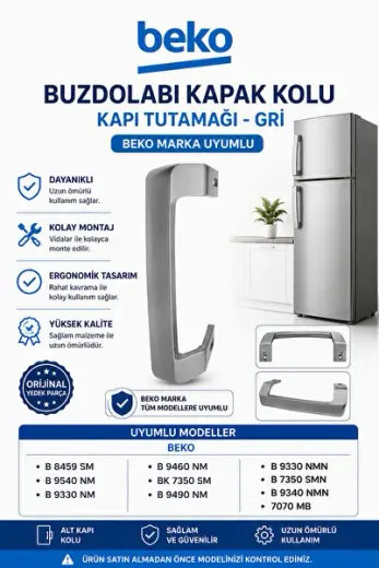 BEKO - Buzdolabı Kapak Tutamağı Gri