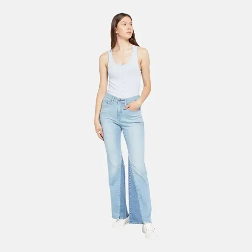 726 High Flare Kadın Jean Pantolon Patch Piece