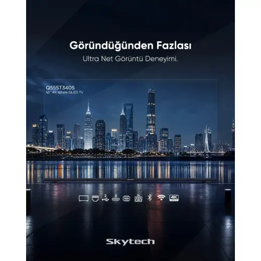 Skytech Q55ST3405 4K Ultra HD 55" 139 Ekran Uydu Alıcılı Smart QLED TV