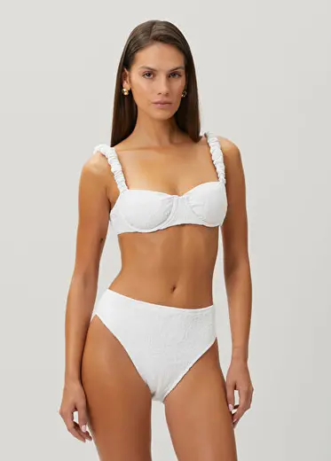 Gerbera Daisy Beyaz Bikini Üstü