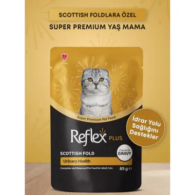 Reflex Plus Scottish Fold İdrar Yolu Sağlığı Destekleyici Sos İçinde Parça Yetişkin Kedi Konservesi