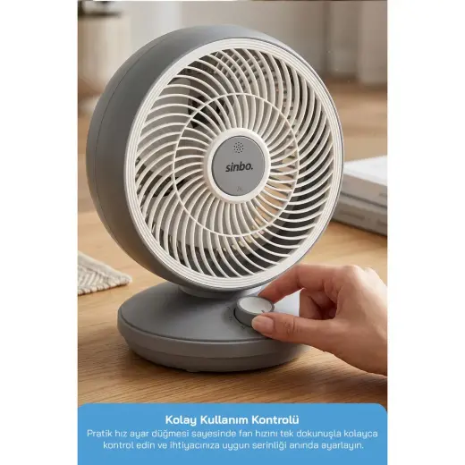 Sinbo SF-7701 Masaüstü Vantilatör Fan Koyu Gri