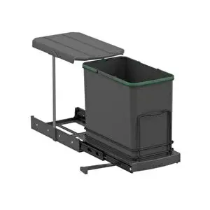 Starax S-2571-a Teleskopik Raylı Plastik 24 Lt. Antrasit Çöp Kovası