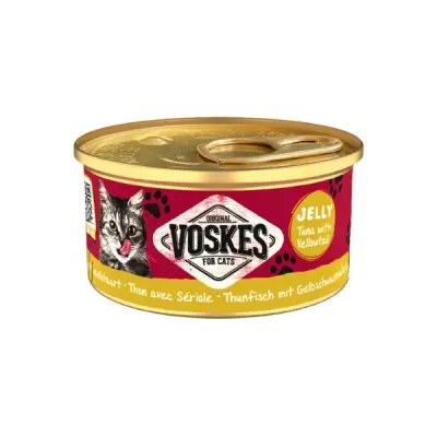 Voskes Jöle İçinde Ton Balıklı ve Sarı Kuyruklu Yetişkin Kedi Konservesi 85gr