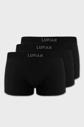 Mark 3 Adet Erkek Modal Dikişsiz Boxer Siyah