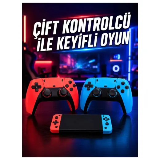 Zenviaa Oyun Konsolu Kablosuz Kontrolcülü Retro Oyun Eğlence Sistemi ZENVIAA365423