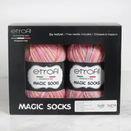 Etrofil Magic Socks Kit 2'li Yumak Ebruli Çorap Örgü İpi 3