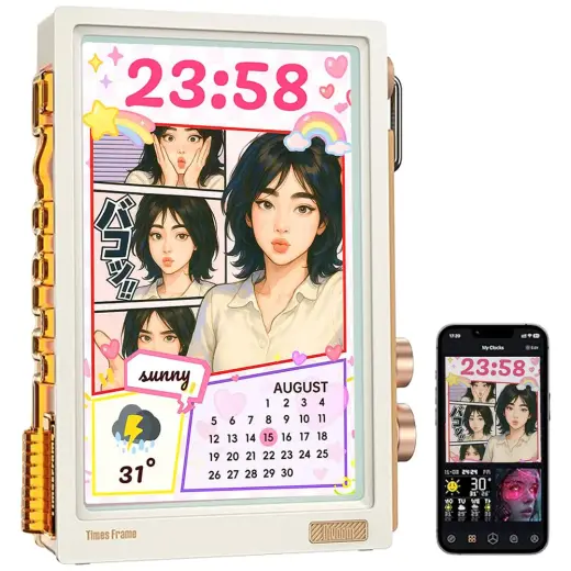 Divoom Times Frame 10.1 Akıllı Kişiselleştirilebilir Dijital Çerçeve, 64 GB Beyaz