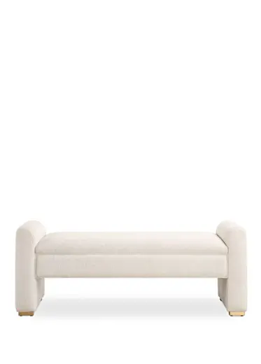 Caliste Beyaz Bukle Kumaş Bench
