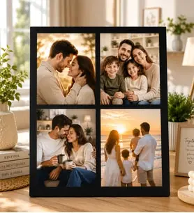 Kişiye Özel Çerçeve Masaüstü Çerçeve 4 Fotoğraflı Ahşap Mdf Resimli Kolaj Çerçeve