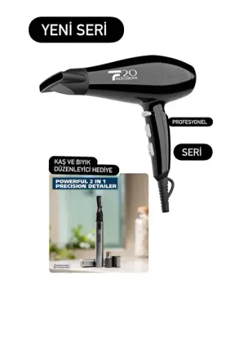 Yüksek Güçlü Siyah Profesyonel Fön Makinesi 2200W