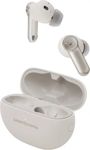 beyerdynamic Amiron 100 Cream True Wireless ANC Kulakiçi Kulaklık | Aktif Gürültü Engelleme, Bluetooth 5.3 Çok Noktalı, 35 Saat Pil Ömrü, IP54 Ter Koruması, Net Aramalar için 6 Mikrofon