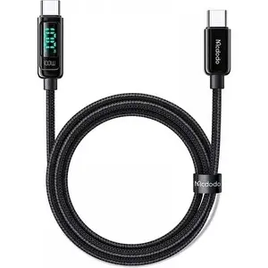 Mcdodo CA-8820 Dijital 100W Type-C to Type-C Data Şarj Kablo 1.2 M Siyah