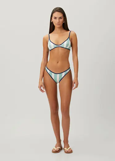 Panamy String Yeşil Çizgili Bikini Takımı