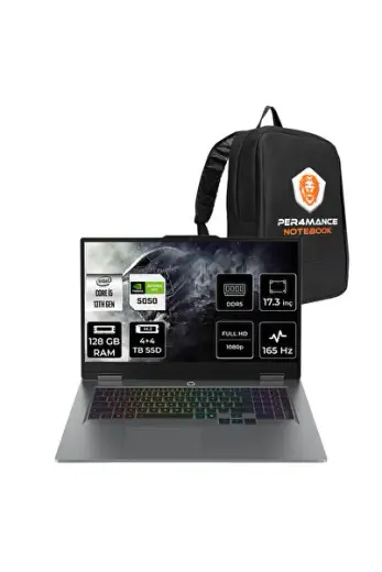 LOQ 17 i5-13450HX 128 GB 4 TB+4 TB SSD RTX5050/8 GB 115W 17.3" FHD 165Hz FDOS Gaming Laptop