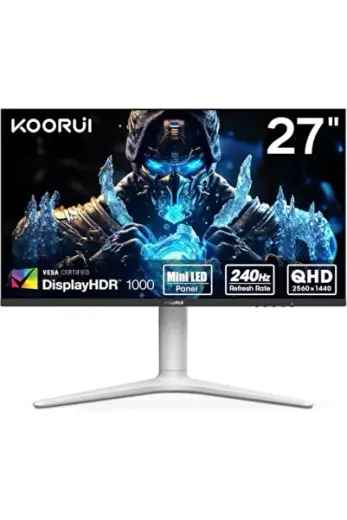 Oyun Monitörü 27 inç, 240 Hz, VA Mini LED, 1 ms, QHD oyun ekranı Adaptive Sync, 2xHDMI 2.0 ve DisplayPort 1.4, HDR 1000, DCI-P3 %95, VESA 75 * 75 mm, Eye Care, yüksekliği ayarlanabilir