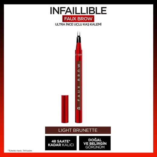 Loreal Paris Infaillible Faux Brow Ultra İnce Uçlu Kaş Kalemi Light Brunette
