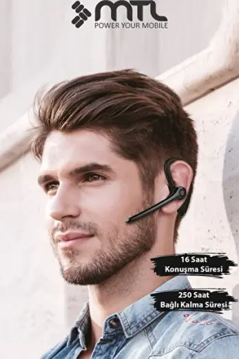 Kancalı Sağ ve Sol Kulak Uyumlu Kablosuz Bluetooth Kulaklık iOS v Android Uyumlu Siri Destekli MT910