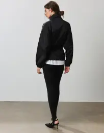Beli büzgülü ceket Siyah 10
