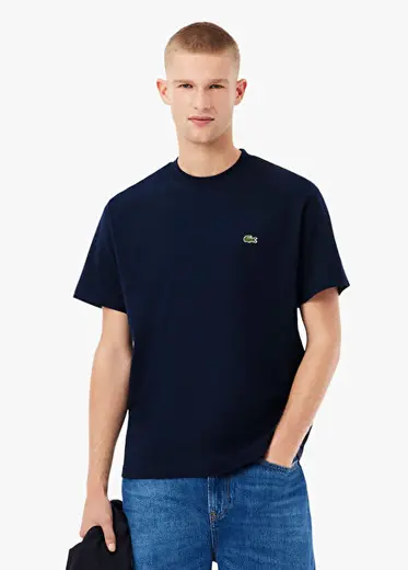 Lacivert Bisiklet Yaka Classic Fit Kısa Kollu Erkek T-Shirt