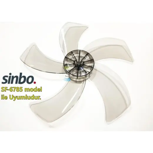Sern Sinbo SF 6785 Modele Uyumlu Vantilatör Pervanesi 16inç 5 Kanat 38 Cm Füme Renk PLS