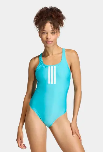 adidas 3 Bantlı V Kadın Mavi Mayo