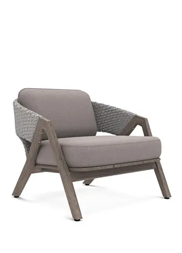 Knit Light Grey Tik Ağacı Bahçe Koltuğu