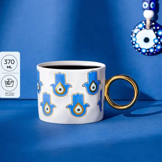 Emsan Mavi Boncuk Kupa 370 ml