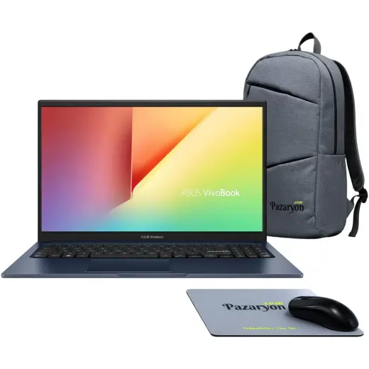 Asus Vivobook 15, Core i3-1315U, 8 GB RAM, 512 GB SSD, 15.6" Windows 11 + Office (Çanta & Mouse Hediyeli)