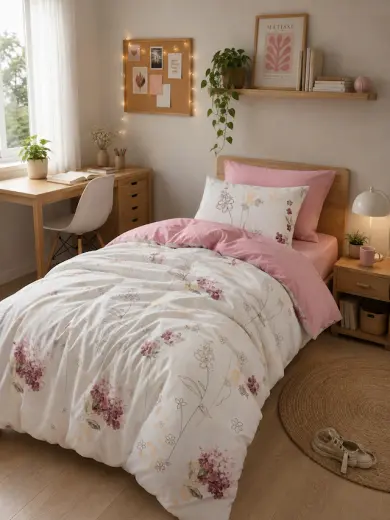 Mystory Home Lastikli Çarşaflı Tek Kişilik Nevresim Takımı Viola
