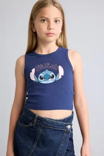 Lilo & Stitch Bisiklet Yaka Atlet Kız Çocuk