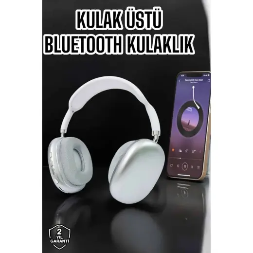 Renas Store P9 Plus Kablosuz Kulak Üstü Bluetooth Kulaklık Beyaz Mikrofonlu Kulaküstü Kablosuz Kulaklık