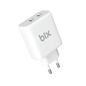 Bix 50W Type-C PD 3.0 Çift Çıkışlı Beyaz Hızlı Şarj Cihazı