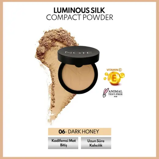 Note Luminous Silk Compact Powder Pudra 06 Dark Honey