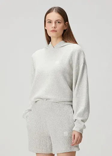 Alec Siyah Beyaz Kapüşonlu Sweatshirt