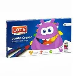 Lets 12 Renk Jumbo Mum Boya Karton Kutu L6512