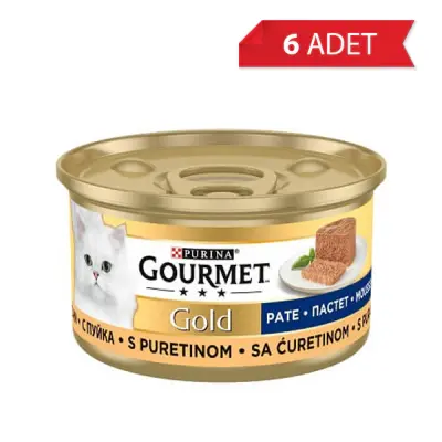 Gourmet Gold Kıyılmış Hindili Kedi Konservesi 85gr (6 Adet)