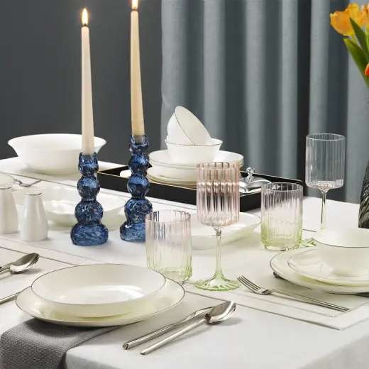 Evaliza Zenn Royal Platin 32 Parça 6 Kişilik Yemek Takımı