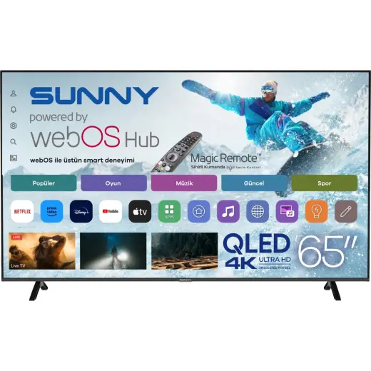 Sunny SN65QMN252 65" 165 Ekran Dahili Uydu Alıcılı 4K Ultra HD Smart QLED TV