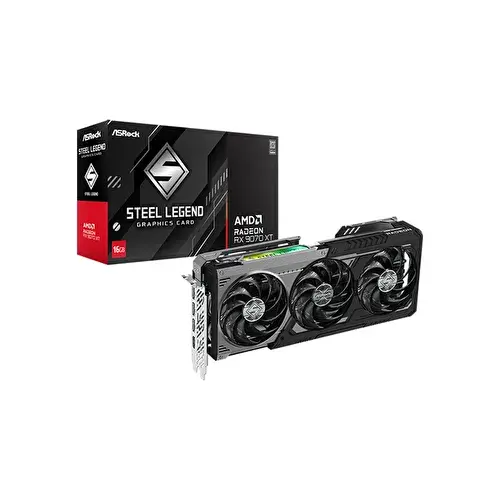 Asrock Radeon RX 9070 XT Steel Legend 16 GB GDDR6 256bit Ekran Kartı