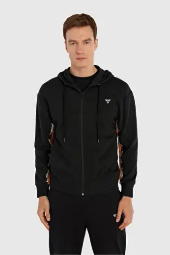 ATES FERMUARLI HOODIE Siyah Erkek Fermuarlı Hoodie