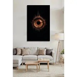 Mgi Design Modern Göz İrisi Cam Tablo Kahverengi Dekoratif Duvar Dekoru Lüks Salon Ofis Tablosu | Mutfak Ve Kafe Temalı Dekoratif Duvar Tablosu, Mutfak, Kafe Ve Restoran Dekoru, 72x46 cm