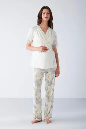 Yumuşak dokulu hamile pijama takımı